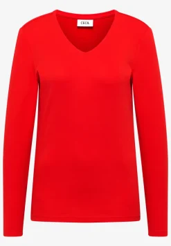 V-Neck Langarmshirt