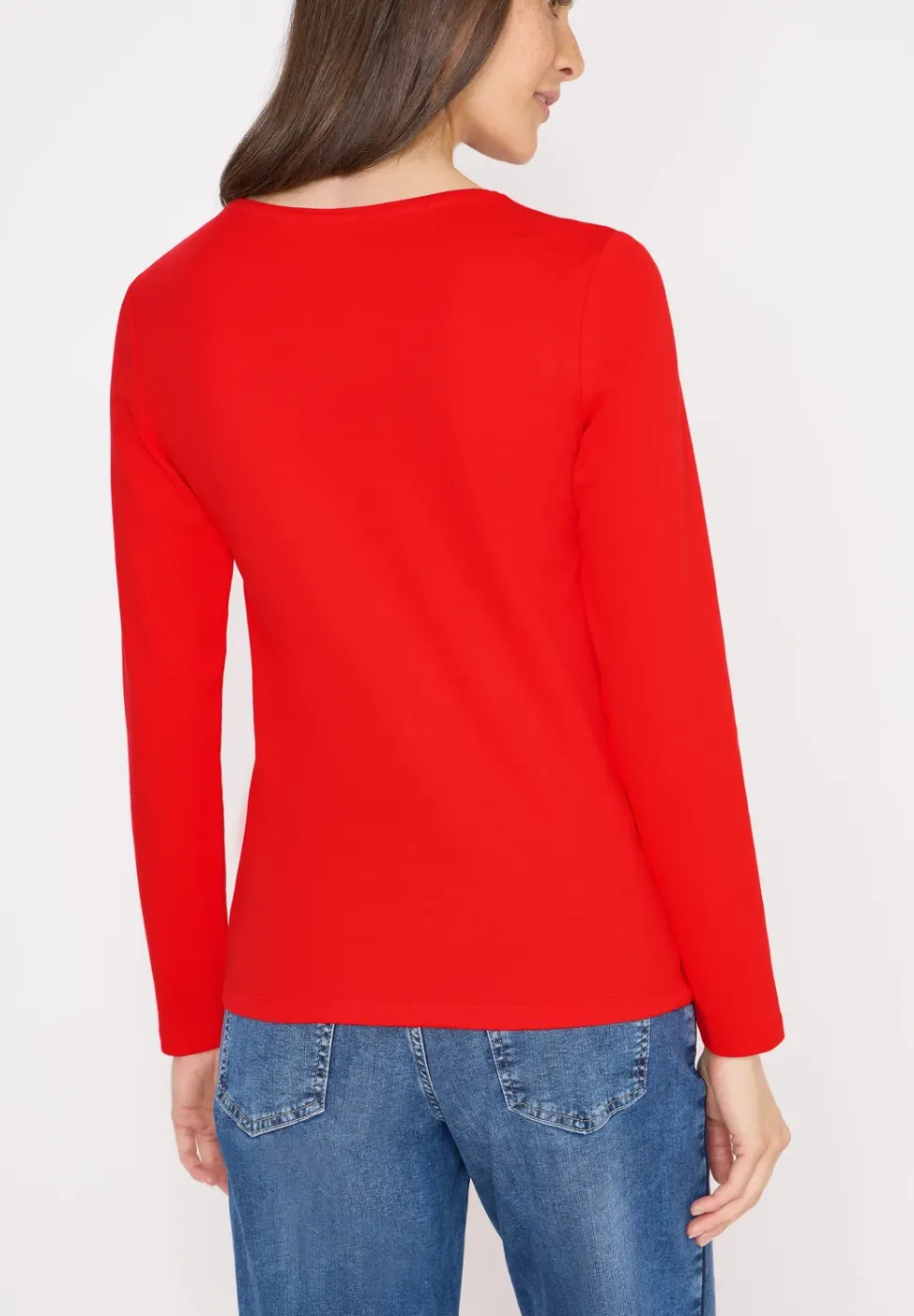 V-Neck Langarmshirt