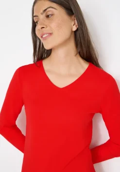 V-Neck Langarmshirt