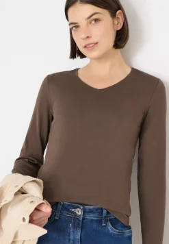 V-Neck Langarmshirt