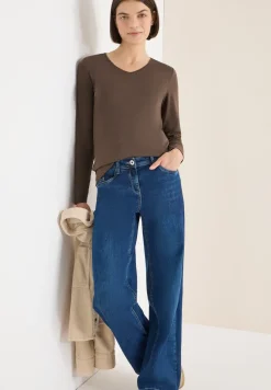 V-Neck Langarmshirt