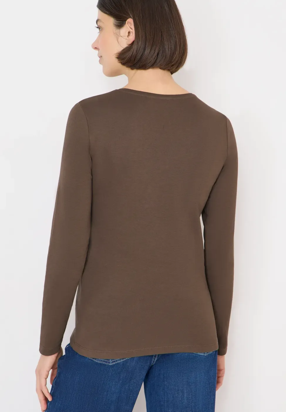 V-Neck Langarmshirt