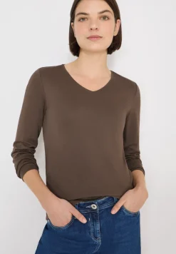 V-Neck Langarmshirt
