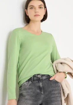 V-Neck Langarmshirt