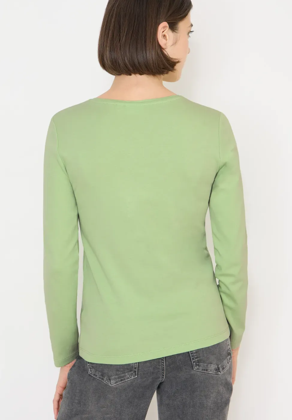 V-Neck Langarmshirt