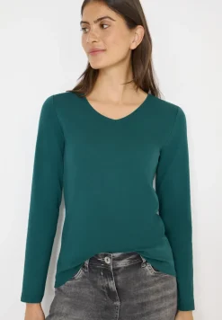 V-Neck Langarmshirt