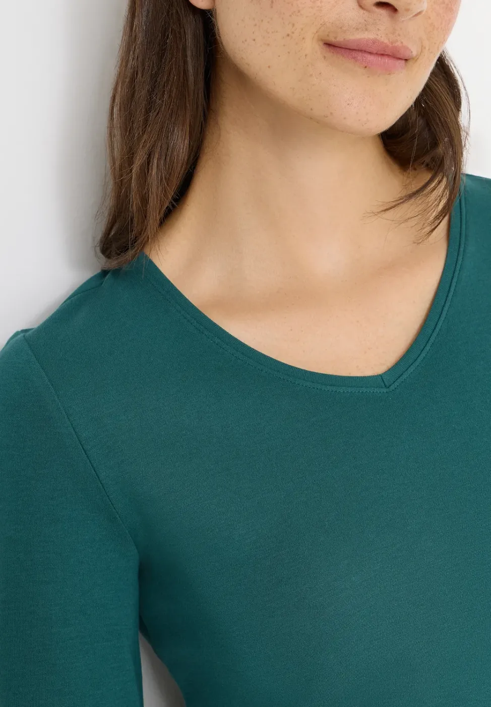 V-Neck Langarmshirt
