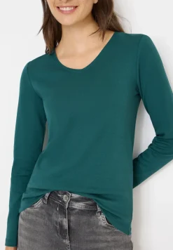 V-Neck Langarmshirt
