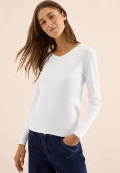 V-Neck Langarmshirt