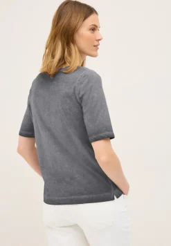 V-Neck Shirt im Washed-Look