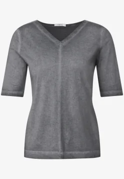 V-Neck Shirt im Washed-Look
