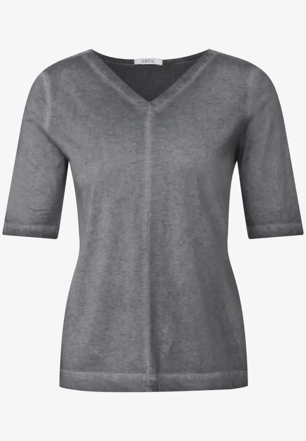 V-Neck Shirt im Washed-Look
