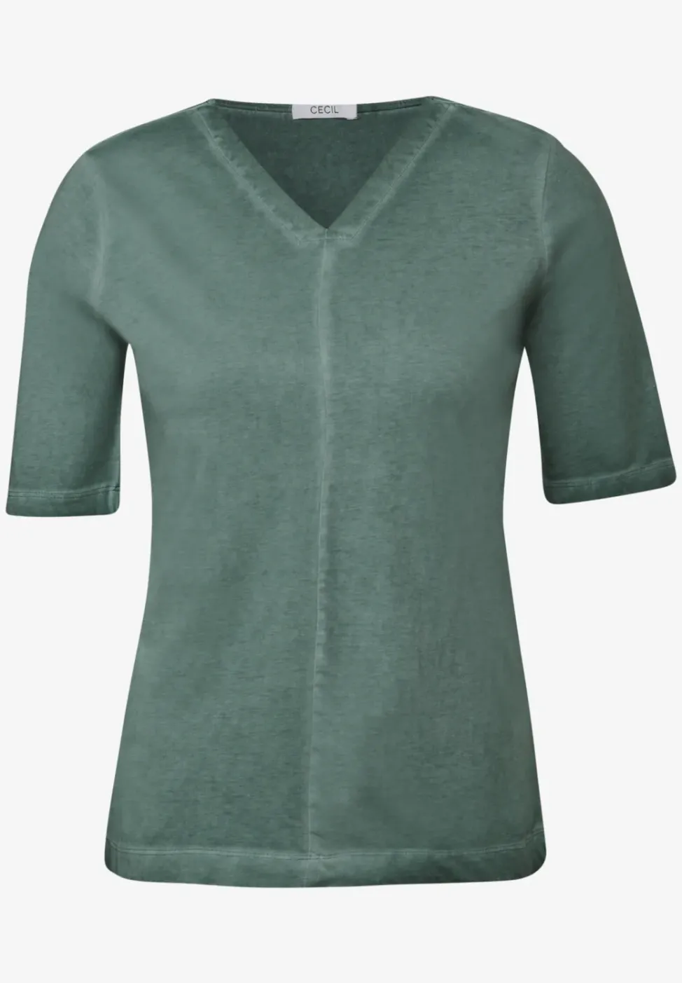 V-Neck Shirt im Washed-Look
