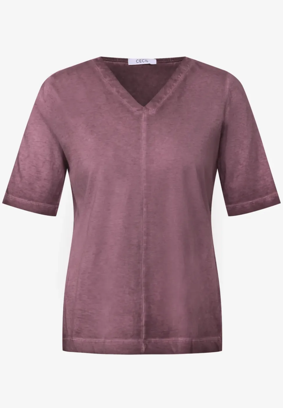 V-Neck Shirt im Washed-Look
