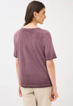 V-Neck Shirt im Washed-Look