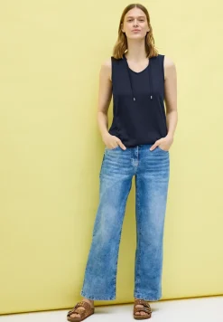 V-Neck Top mit Bändern