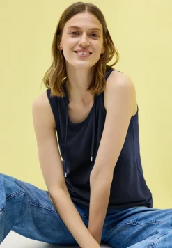 V-Neck Top mit Bändern