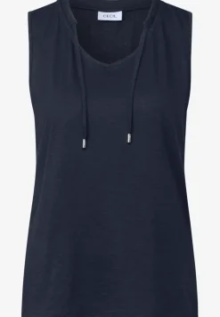V-Neck Top mit Bändern
