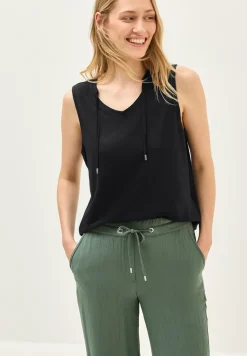 V-Neck Top mit Bändern