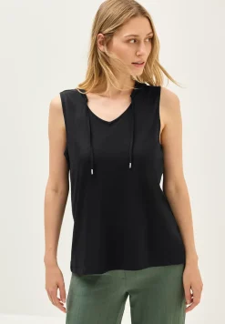 V-Neck Top mit Bändern