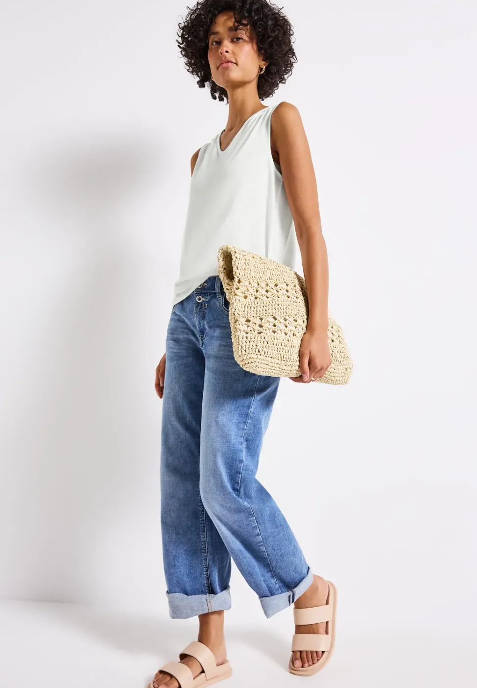V-Neck Top mit Spitze
