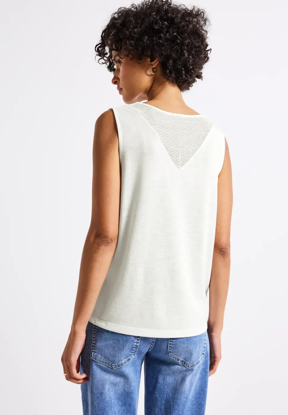 V-Neck Top mit Spitze
