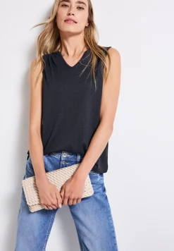 V-Neck Top mit Spitze