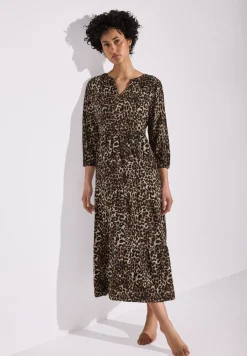 Volant-Kleid mit Leo-Muster