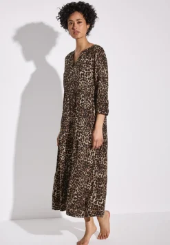 Volant-Kleid mit Leo-Muster
