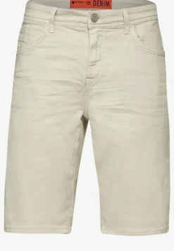 Washed-Look Jeans Shorts