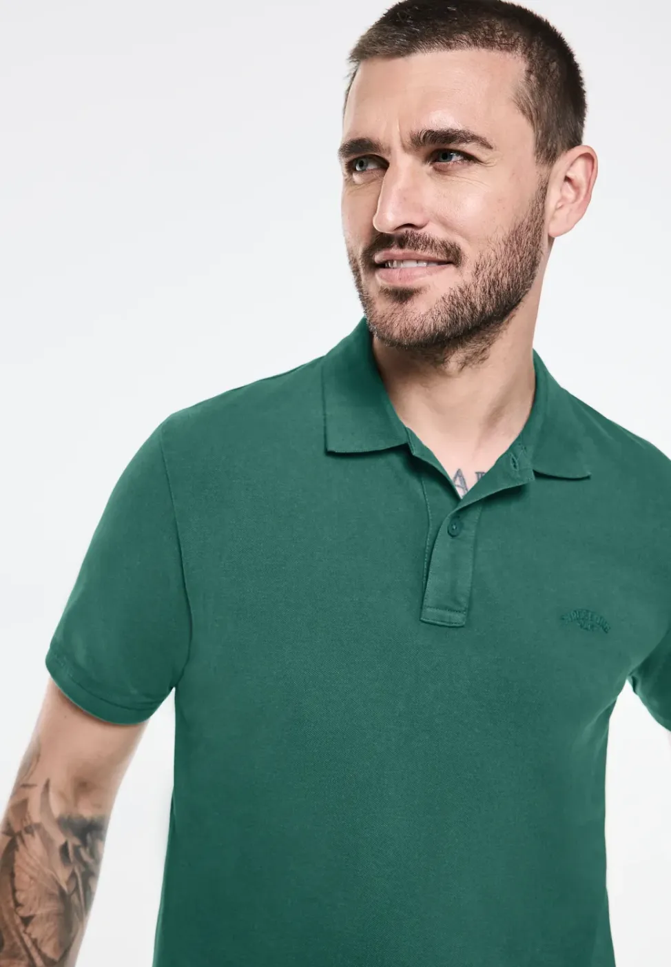 Washed-Look Poloshirt