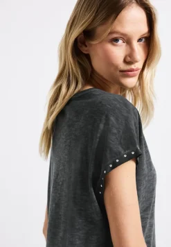 Washed Look Nieten T-Shirt