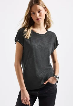 Washed Look Nieten T-Shirt