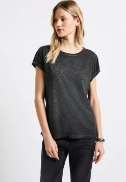 Washed Look Nieten T-Shirt