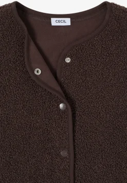 Weste aus Teddy-Material mit Rundhals