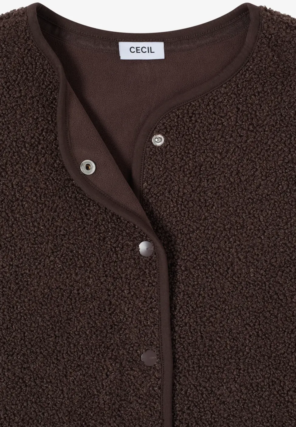 Weste aus Teddy-Material mit Rundhals