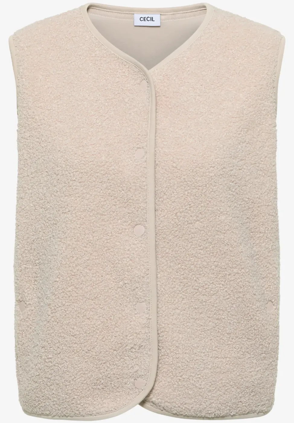 Weste aus Teddy-Material mit Rundhals
