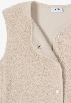Weste aus Teddy-Material mit Rundhals