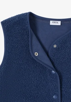 Weste aus Teddy-Material mit Rundhals