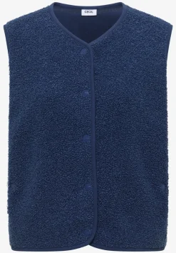 Weste aus Teddy-Material mit Rundhals