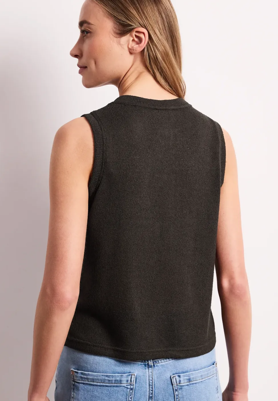 Weste im Strick-Look mit Glitzer