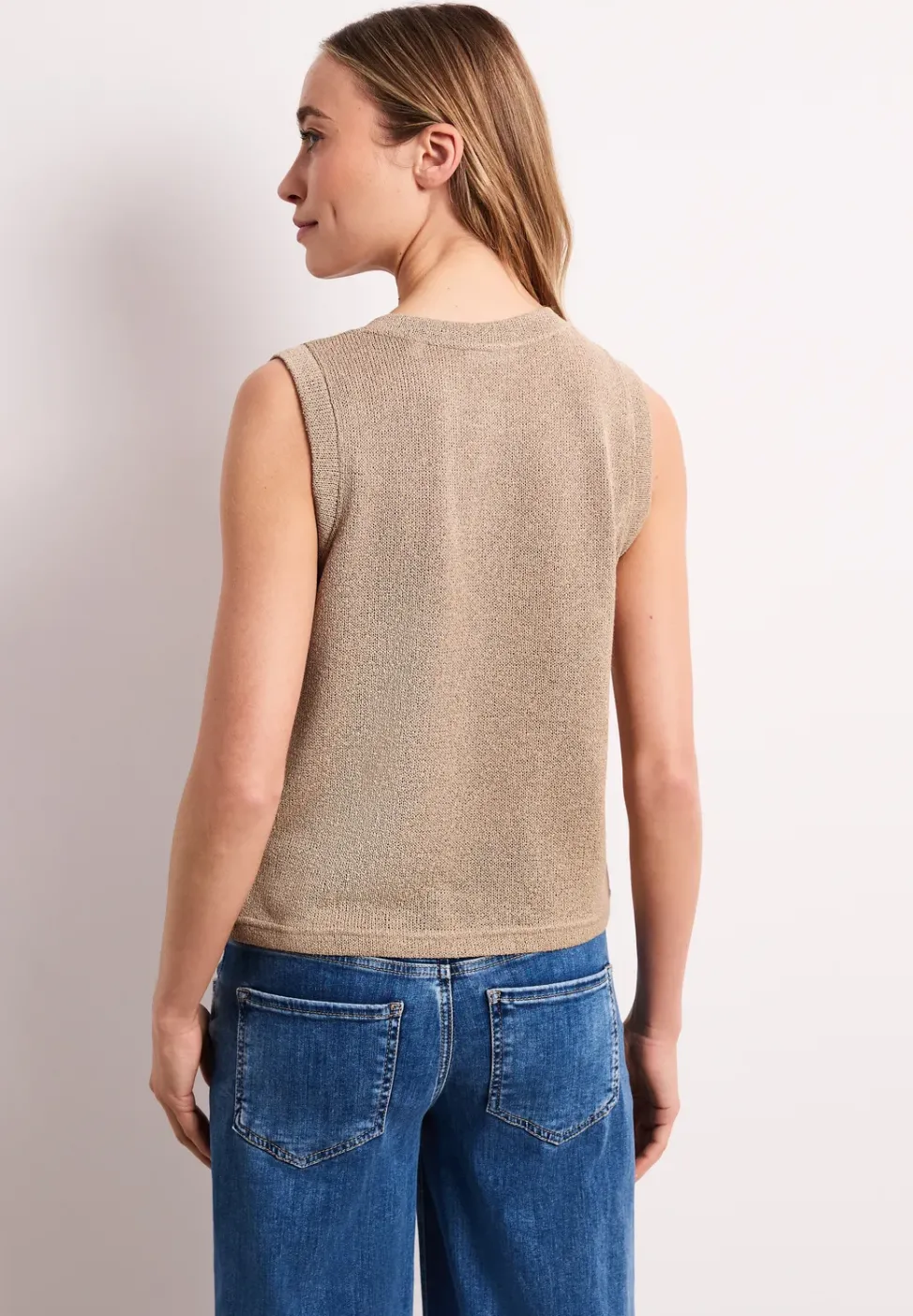 Weste im Strick-Look mit Glitzer