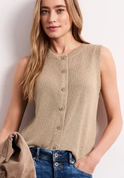 Weste im Strick-Look mit Glitzer
