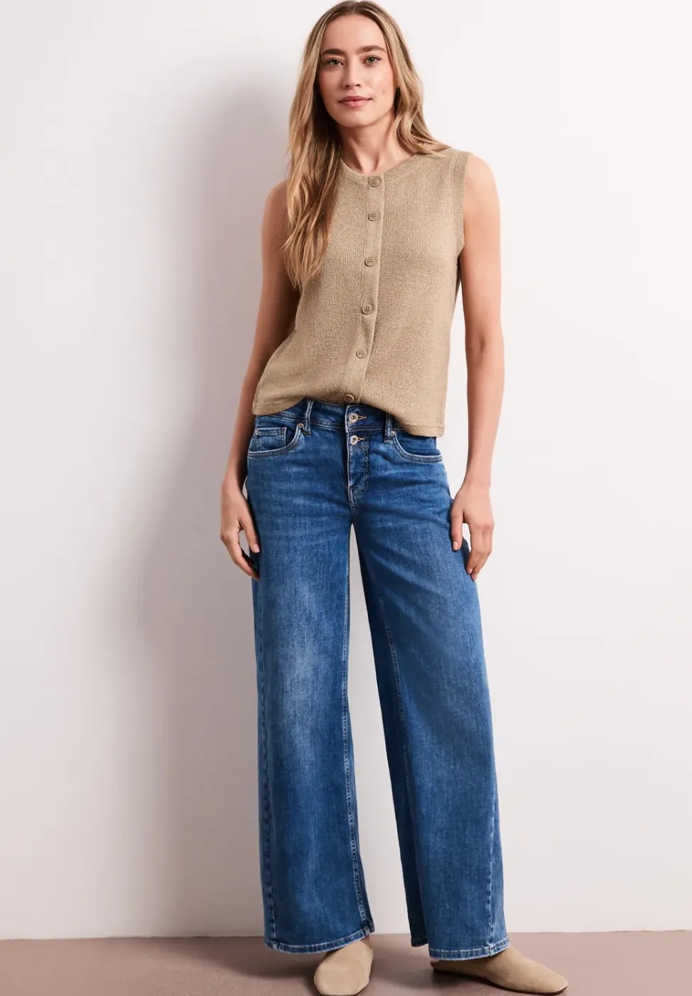 Weste im Strick-Look mit Glitzer