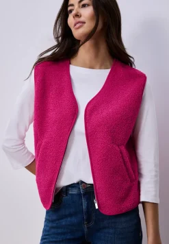 Weste mit V-Neck aus Teddy-Material