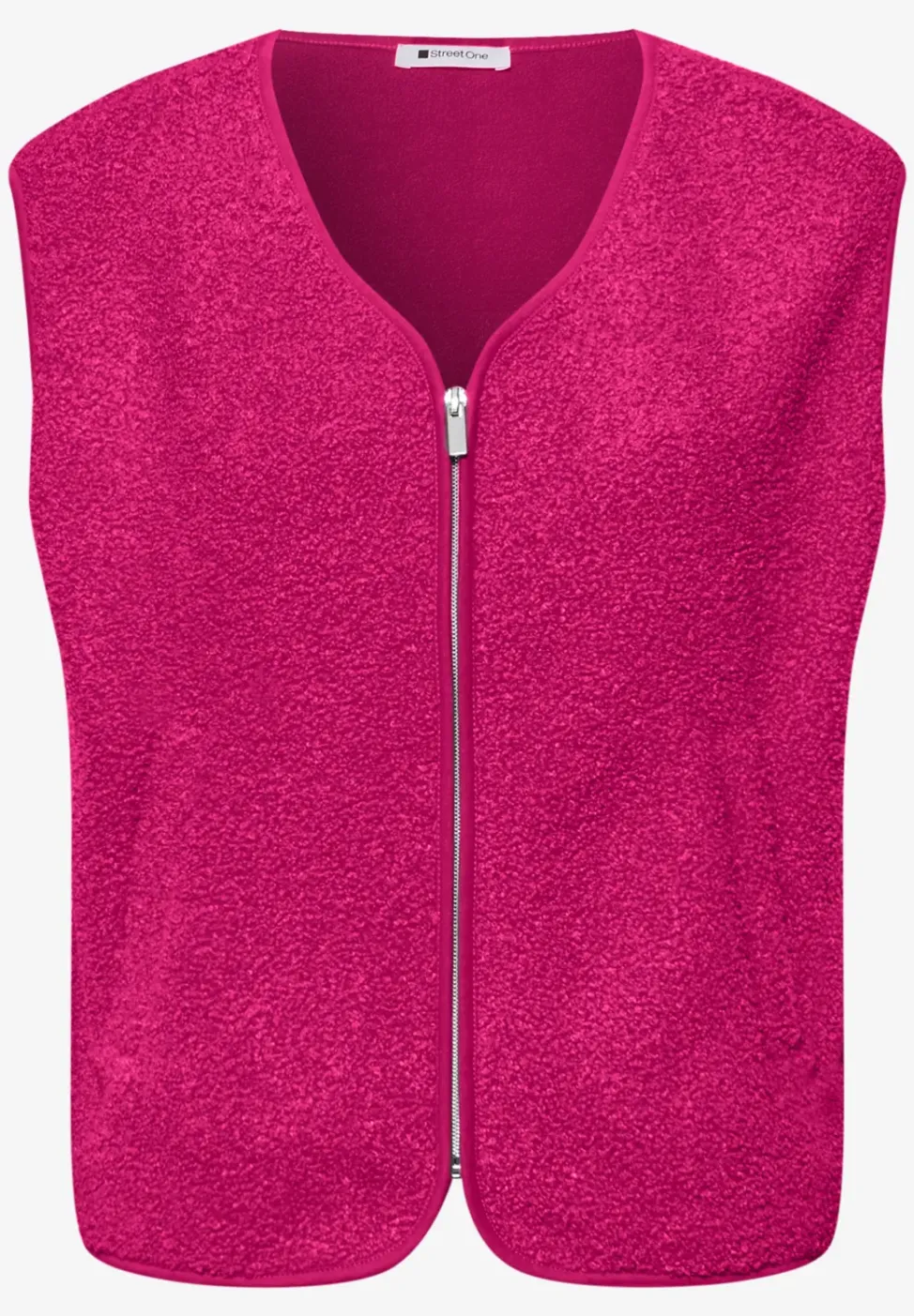 Weste mit V-Neck aus Teddy-Material