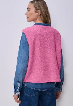Weste mit V-Neck aus Teddy-Material