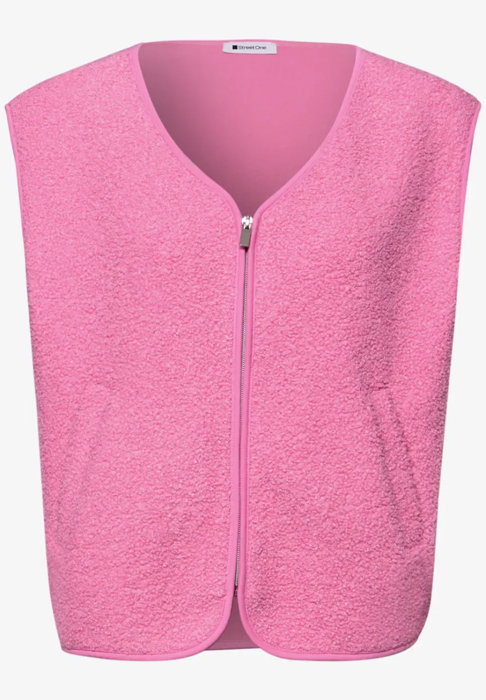 Weste mit V-Neck aus Teddy-Material