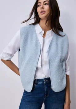 Weste mit V-Neck aus Teddy-Material