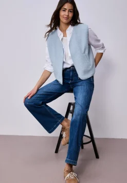 Weste mit V-Neck aus Teddy-Material
